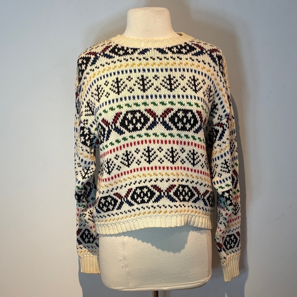 Vintage LIZ Sport Cropped Knit Sweater size medium